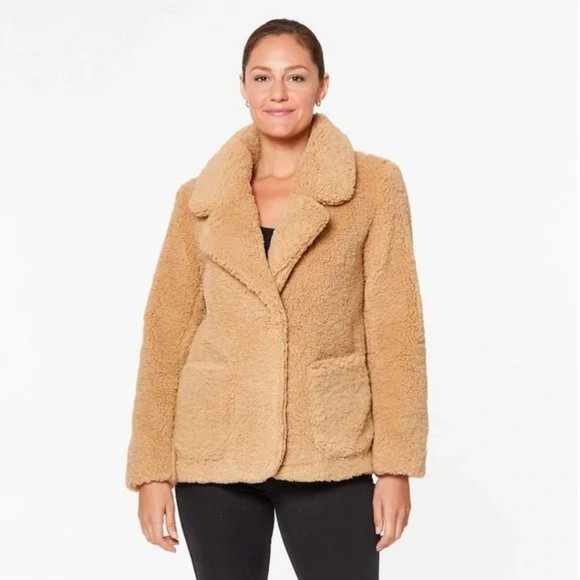 Women's Koolaburra by UGG Cropped Sherpa Jacket Color: Doe Tan
